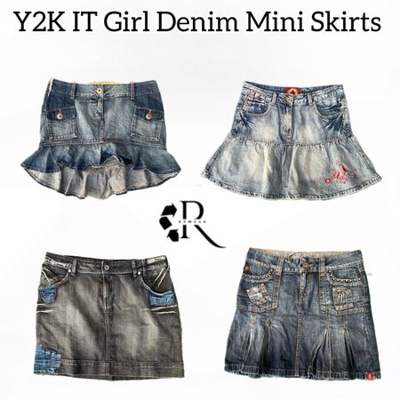 Y2K iT Girl Denim Mini Skirts Rw-1622