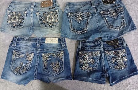 CR6860 Upcycled Miss Me Shorts
