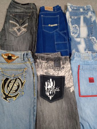 HD1373 Men Baggy Designer Jeans