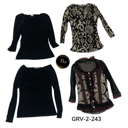 Women’s Printed Long Sleeve Blouse – Y2K Style (GRV-2-243)