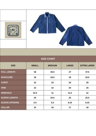 Upcycled Solid Denim Zip Jacket