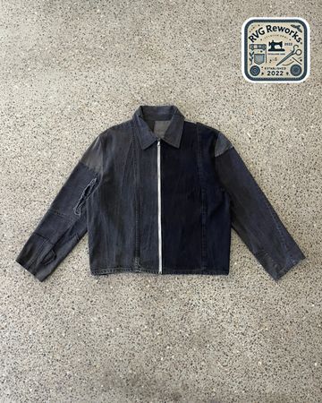 Upcycled Denim Patchwork Zip Jacket