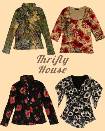 Retro Rose Printed Y2k Tops(TH/257)