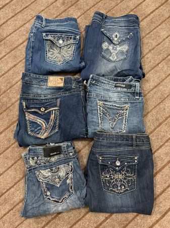 Y2K Flared & Embellished Jeans-30pcs BT-EM-10