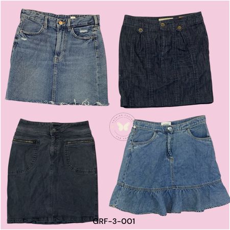 Women’s Classic High-Waist Denim Midi Skirt (GRF-3-001)