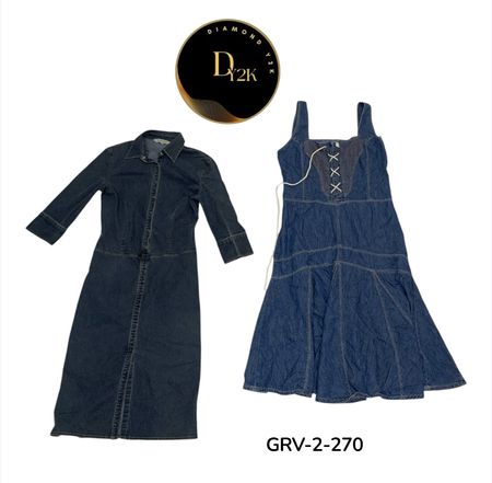 Y2K Denim Dress – Vintage Inspired Casual Chic (GRV-2-270)