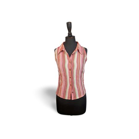 UPCYCLED SLEEVE LESS RETRO SHIRT