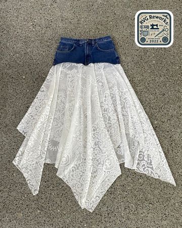 Upcycled Denim maxi skirt