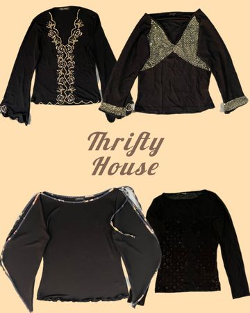 Dark Mode Diva Y2k Black Tops(TH/260)