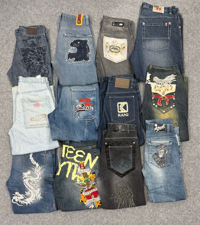 Hip Hop Embroidery Jeans