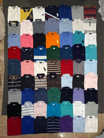 vintage lacoste/polo ralph lauren tshirts 65 piece