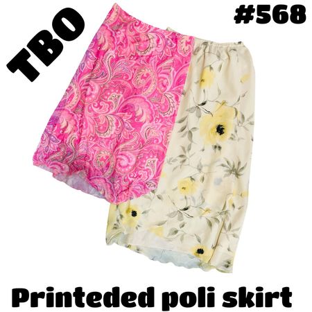 Printed poli skirt #568