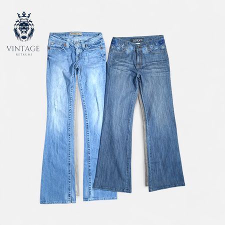 Y2K Embellished And Embroidered Flare Jeans