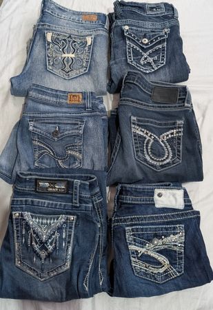DESIGNER JEANS ( BRAND'S INCULOADED) GRACE In LA,REGIN,BIG STAR,LEI,etc
