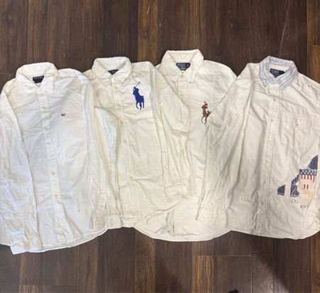 authentic ralph lauren shirts - all white