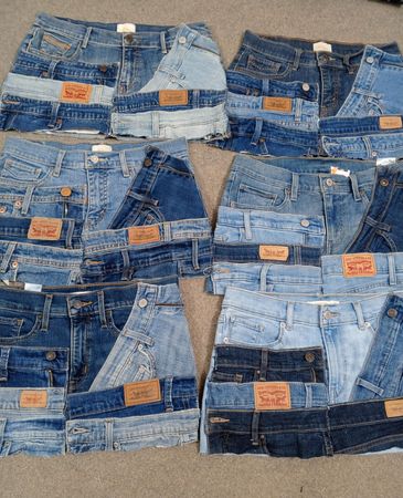 Saia Cinturada Upcycled Levi's HD1378 para Mulheres