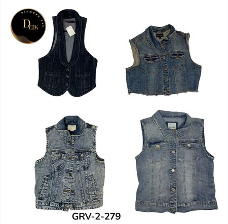 Retro Y2K Denim Vest – Classic 2000s Fashion for Women (GRV-2-279)