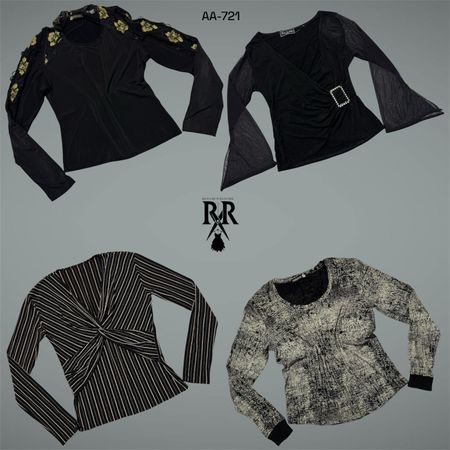 Y2K Midnight Elegance Full Sleeve Tops (AA-721)