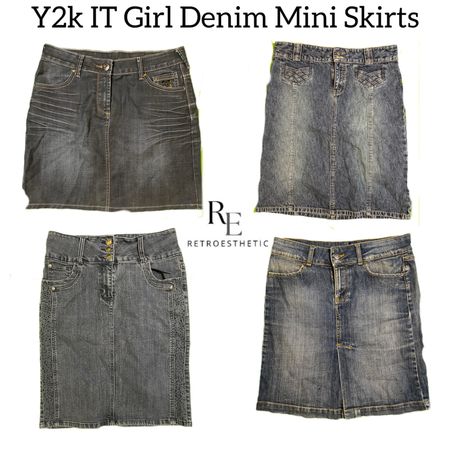 Y2K NYC IT Girl Denim Midi Skirts RE-2842
