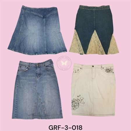 Women’s Classic Blue Denim Skirt – Mid Rise Casual Everyday Wear  (GRF-3-018)