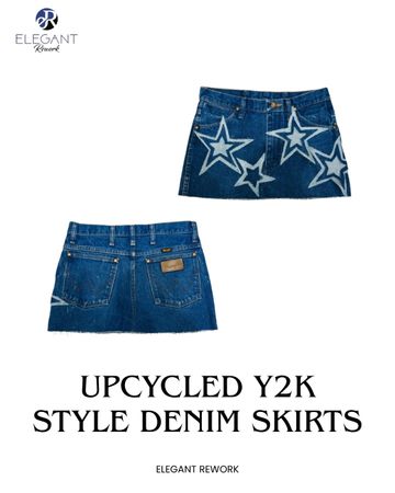 UPCYCLED Y2K Style Denim Skirts - EVR0170