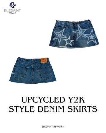 UPCYCLED Y2K Style Denim Skirts - EVR0172