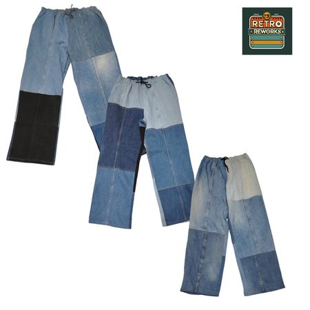 Upcycled Denim Patchwork Pants