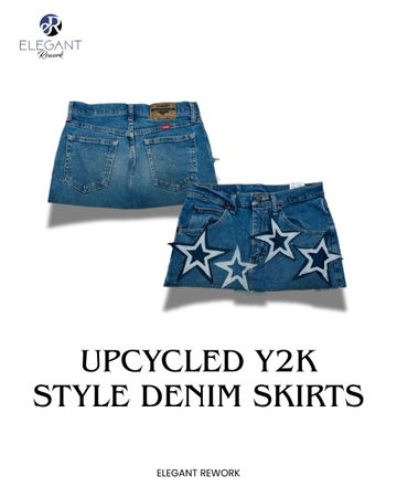 UPCYCLED Y2K Style Denim Skirts - EVR0178