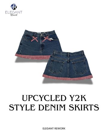 UPCYCLED Y2K Style Denim Skirts - EVR0186