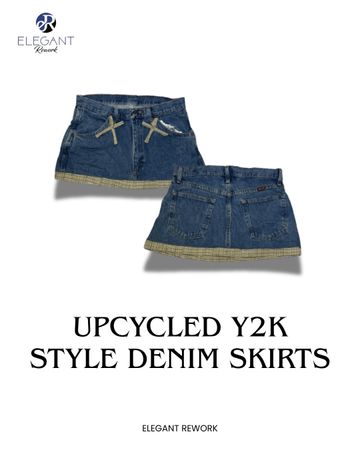 UPCYCLED Y2K Style Denim Skirts - EVR0189