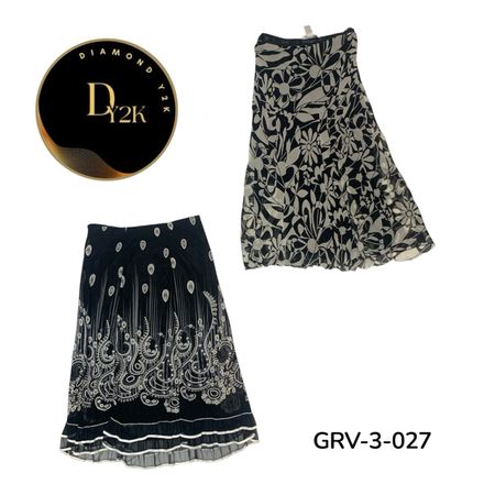 Retro Poly Skirt – Chic 90s/2000s Style for Women ( GRV-3-027)