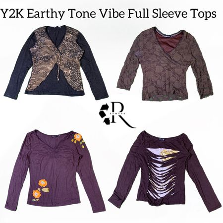 Y2K Earthy Vibe Tone Full Sleeve Top Rw-1633