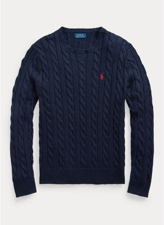 Polo cable knit sweater