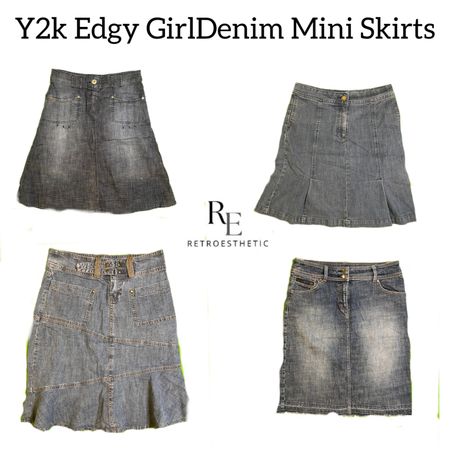 Y2K Edgy Girl Denim Mini Skirts RE-2843