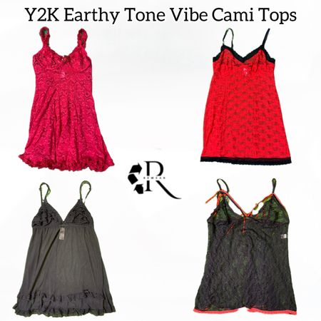 Y2K Earthy Vibe Tone Cami Tops Rw-1643