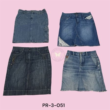 Women’s High Waist Denim Midi Skirt – Front Slit Trendy Style (PR-3-051)