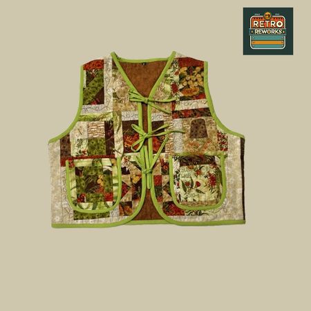 Upcycled Front Tie Quilt Gilets