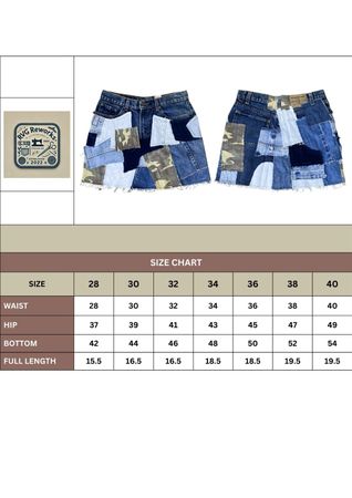 Upcycled Patchwork Denim Skirt