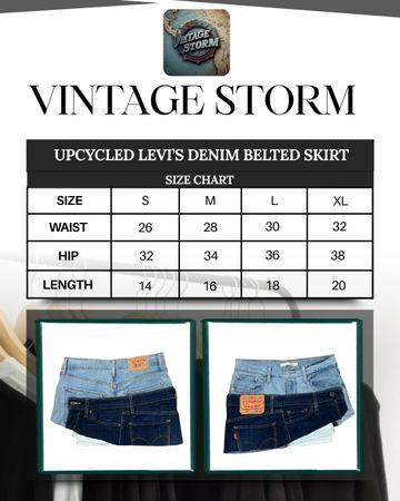 Upcycled Levi's Denim Belted Skirt