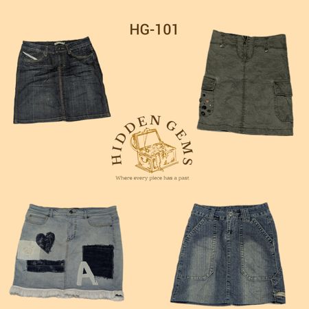 Y2K Unique Denim Midi Skirts (HG-101)