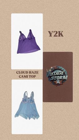 Y2K Cloud Haze Cami Tops