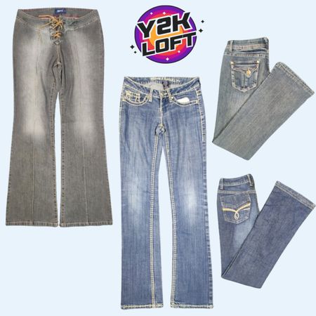 Y2K Unique Flared Denim Jeans (FB-022)