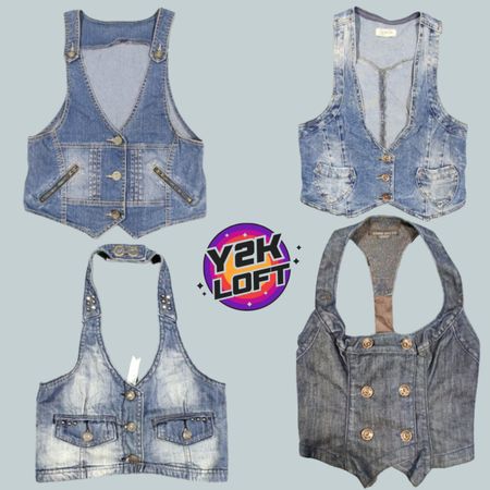 Y2K Cyber Girl Era Denim Vest (FB-025)