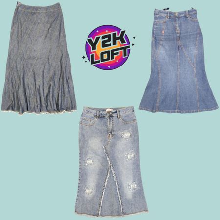 Y2K Britney Era Denim Midi skirts (FB-026)