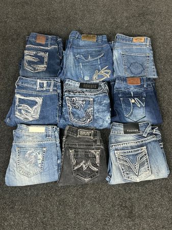 Y2K Style Embellished/Embroidered Jeans (Including Rock & Roll, Premier, Vigoss) - [TS-0390]