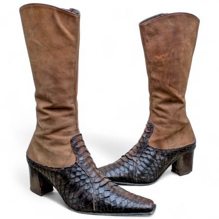 SA455 Women's High knee Tall Boots - Pointed Toe, Round Toe With Exotic Skin