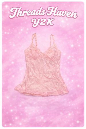 TH # 55 Vintage Y2K Silk Camisole Top – Soft Aesthetic