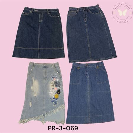 Elegant Denim Maxi Skirt - Flattering A-Line Fit for Every Occasion” (PR-3-069)