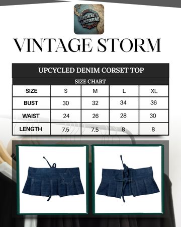 Upcycled Denim Patchwork Corset Top