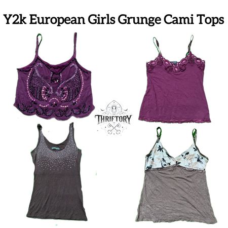 Y2k European Girls Grunge Cami Tops TY-002